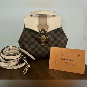 Louis Vuitton Clapton Backpack Damier Ebene Tan/Cream